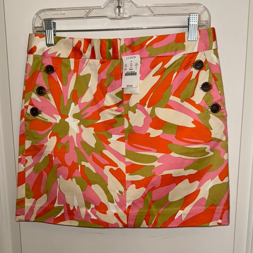 J. Crew Women's Multicolor Button-Detail Skirt